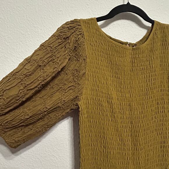 NEW Free People Temperley Jumpsuit Khaki Green Puff Sleeve Sm Goblincore Fairy - Picture 7 of 11